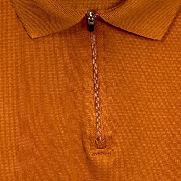 Eddie Bauer Zip Polo Shirt Size XL Orange Short Sleeve Pullover Streetwear - Picture 7 of 11